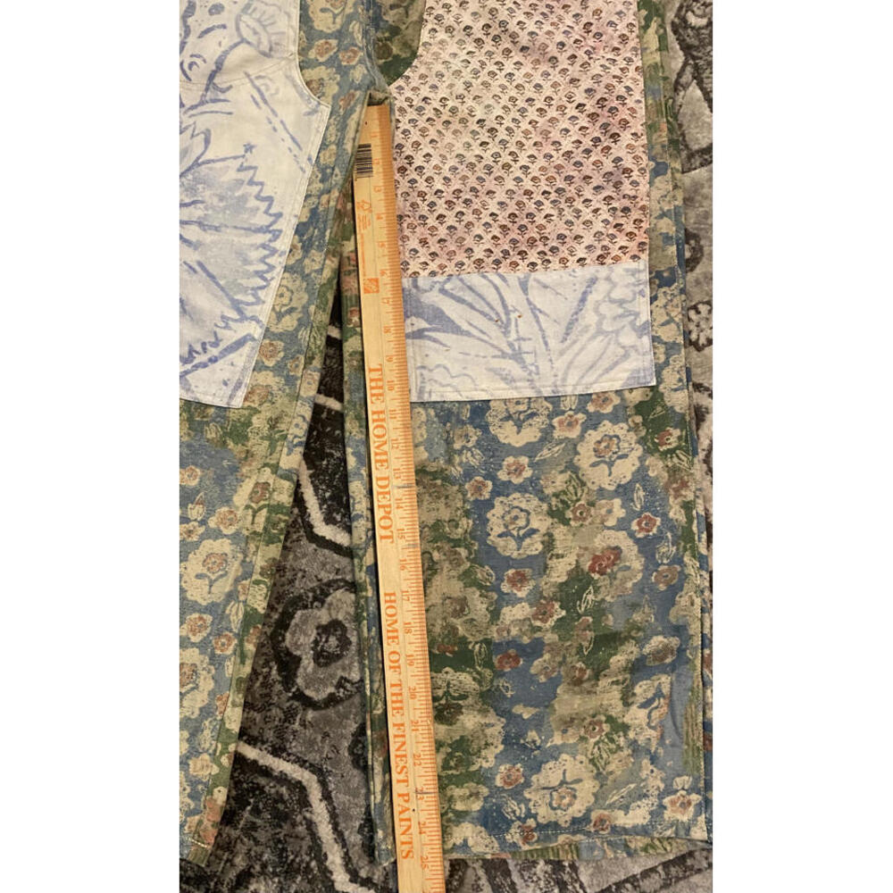Easel Laney Mae Floral Patchwork Women's Overalls Washed Print Large - Picture 5 of 8